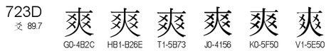 U+723D